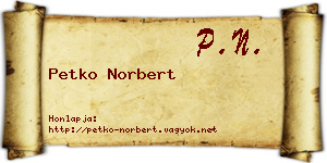 Petko Norbert névjegykártya